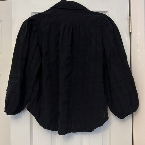 Free people black happy days peasant blouse - Picture 4 of 5